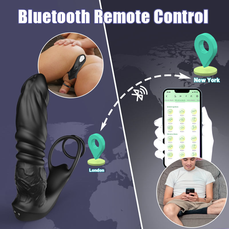 
                  
                    Joysides Bluetooth Remote Control 9 Thrusting Vibrating Prostate Massager with Penis Ring
                  
                