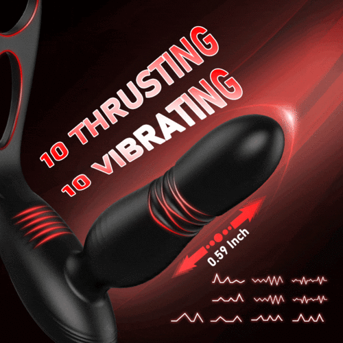 
                  
                    Alfred Low Noise 10 Thrusting Vibrating Double Cock Rings Silicone Prostate Massager
                  
                