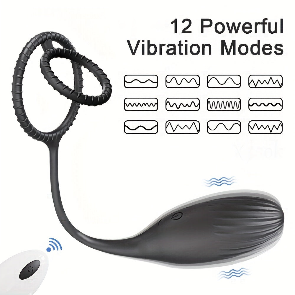 
                  
                    1pc Anal Plug Male Sex Toys, 3-in-1 Prostate Massager With Double Penis Rings, 12 Vibration Modes Wireless Remote Control Anal Plug Adult Toy Vibrator, Suitable For Men Women And Couples, Waterproof And Rechargeable
                  
                