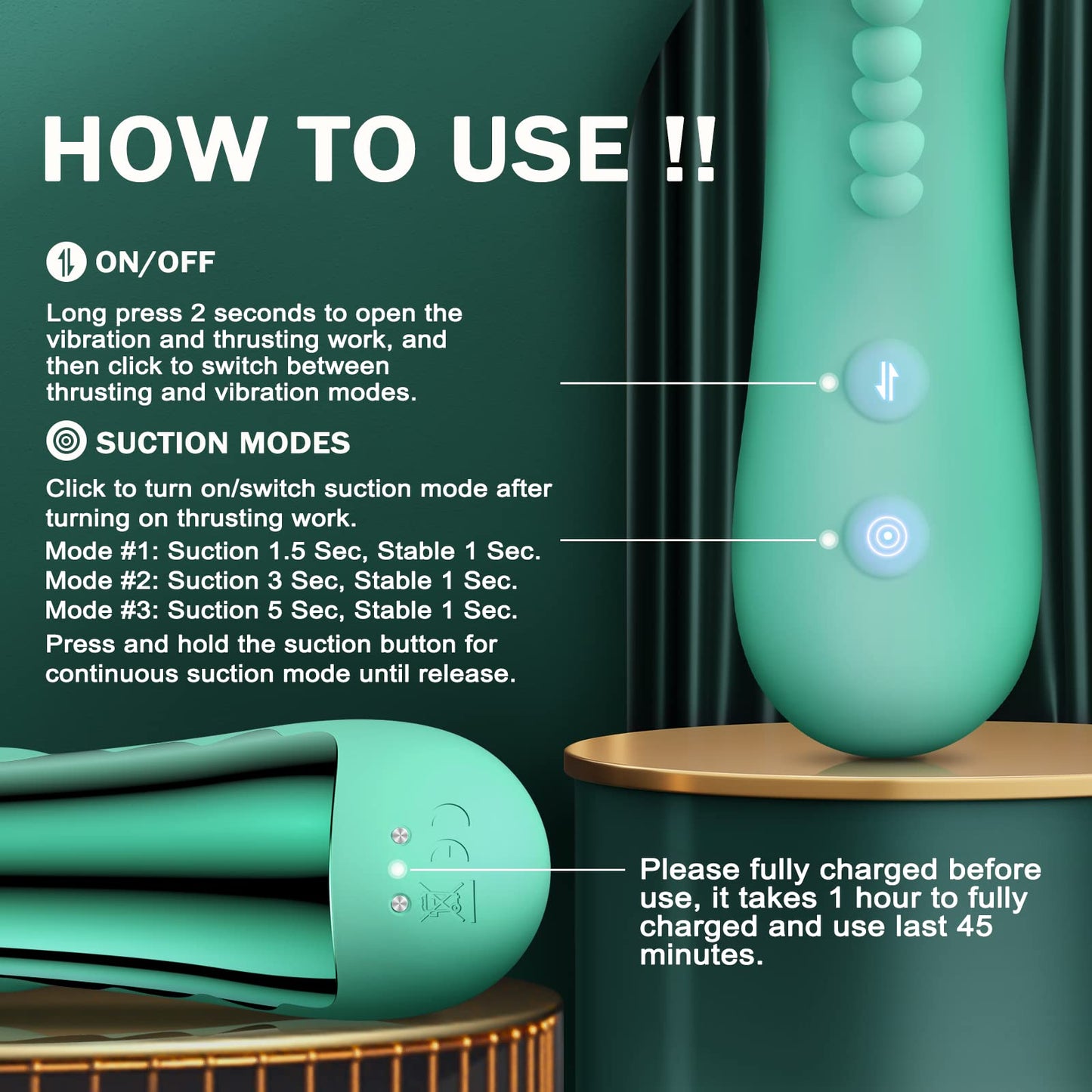 
                  
                    G Spot Vibrators with 8 Powerful Thrusting, 3 Suction Modes & 8 Vibrations
                  
                