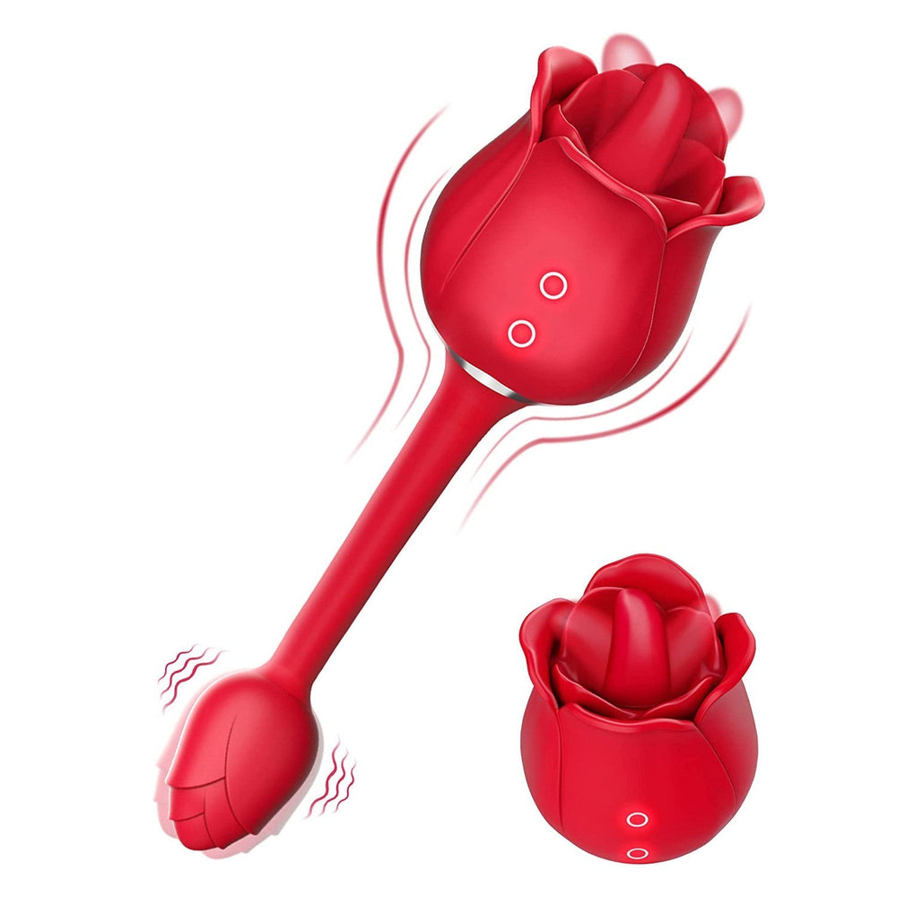 Demetrio - Rose Toy for Women with Licking Vibrating Tongue and Vibrator