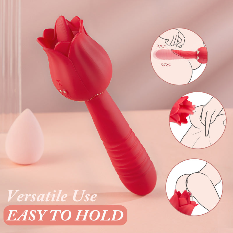 
                  
                    Red Rose Low Noise 5 Thrusting & Vibrating 7 Tongue Licking Vibrator
                  
                
