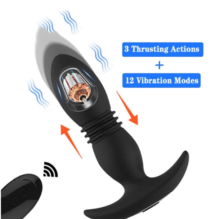 
                  
                    Remote Control Vibrating & Thrusting Anal Plug
                  
                