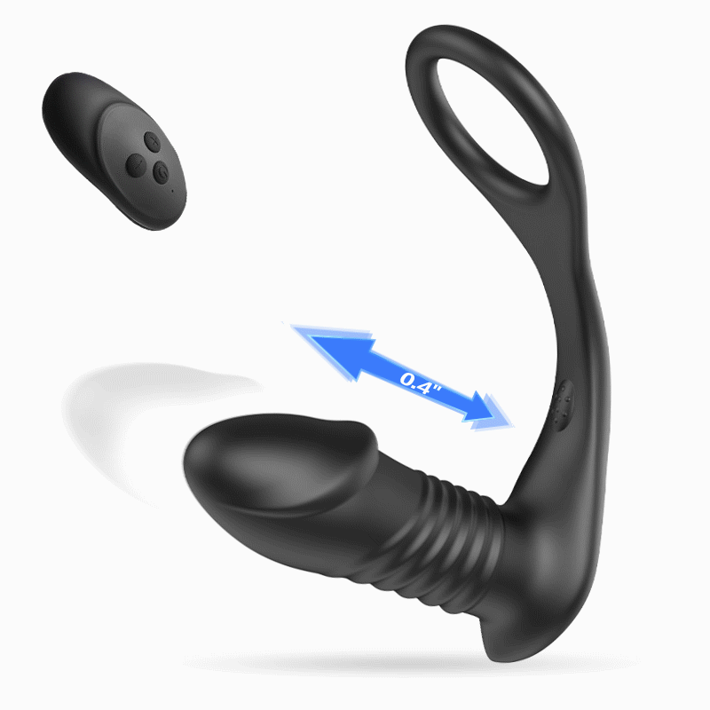 [SALE] Moore - 10 Thrilling Vibration 3 Thrusting Silicone Remote Control Cock Ring Anal Vibrator