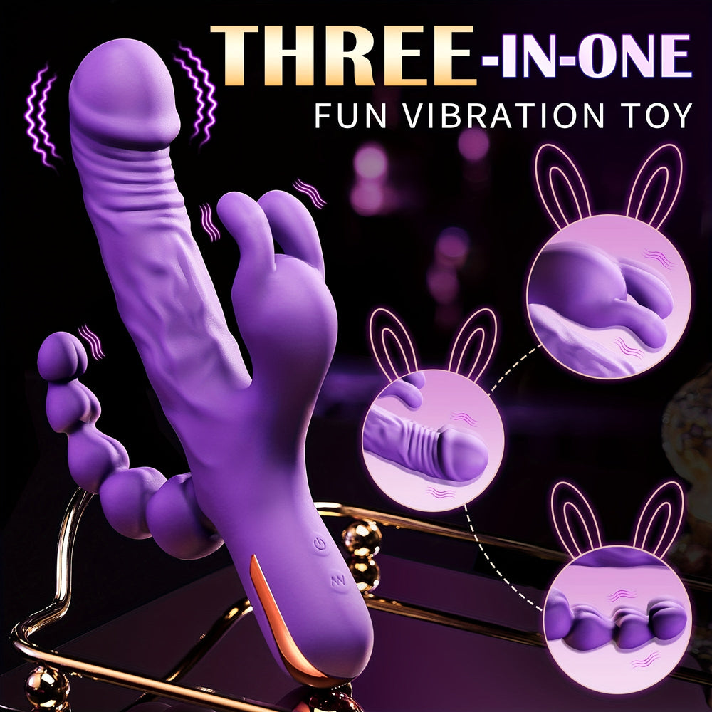 
                  
                    1pc G-Spot Rabbit Vibrator Clitoris Stimulator, Vaginal Anal Dildo Massager With 10 Frequency Modes For Women Masturbation, Waterproof Rose Vibrator Adult Sex Toys For Couples Sex
                  
                